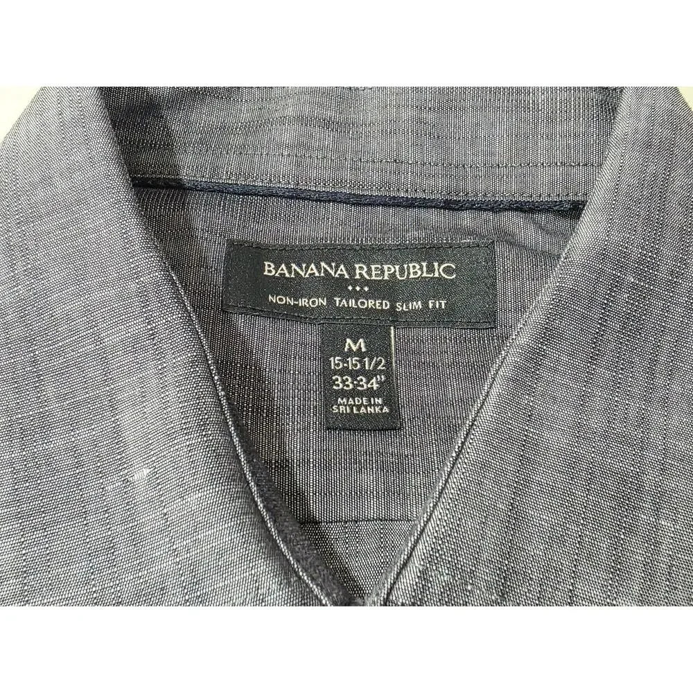 Banana Republic grey cotton long sleeve button down dress shirt - medium